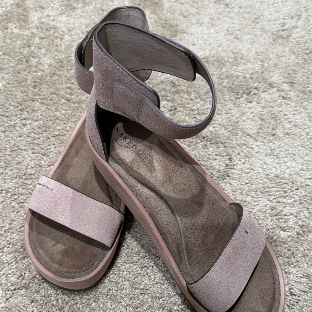 Nakedfeet Women's Blush Suede Sandals